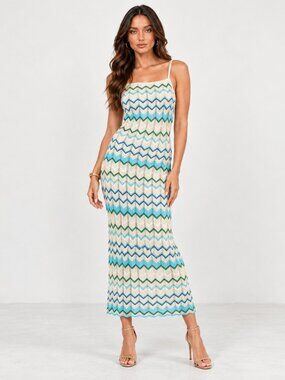 Mable Zigzag Chevron Knit Dress S M L NWT